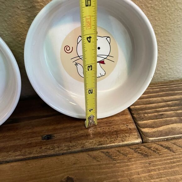 CUTE Cat Food Bowls Target Corporation Striped Vintage Side set of 2! - Picture 12 of 15